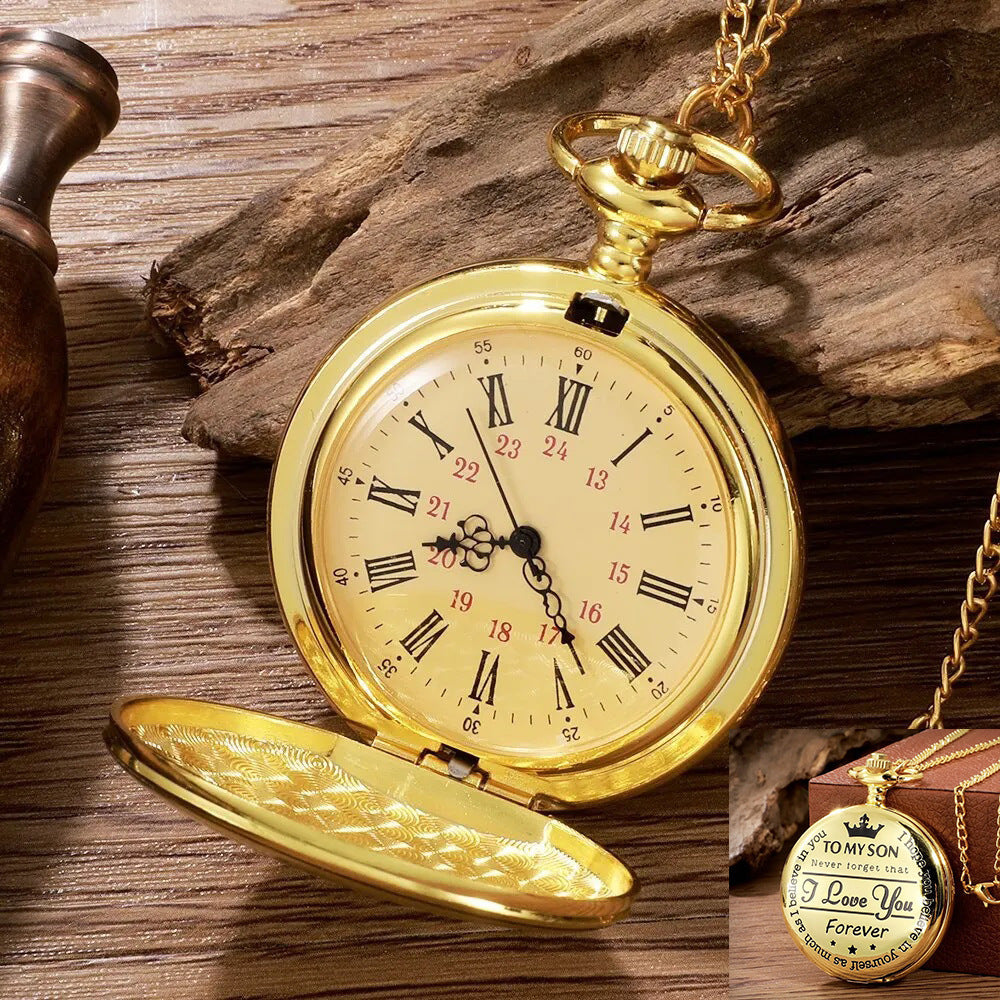 Retro Flip Pocket Watch with Quartz Movement
