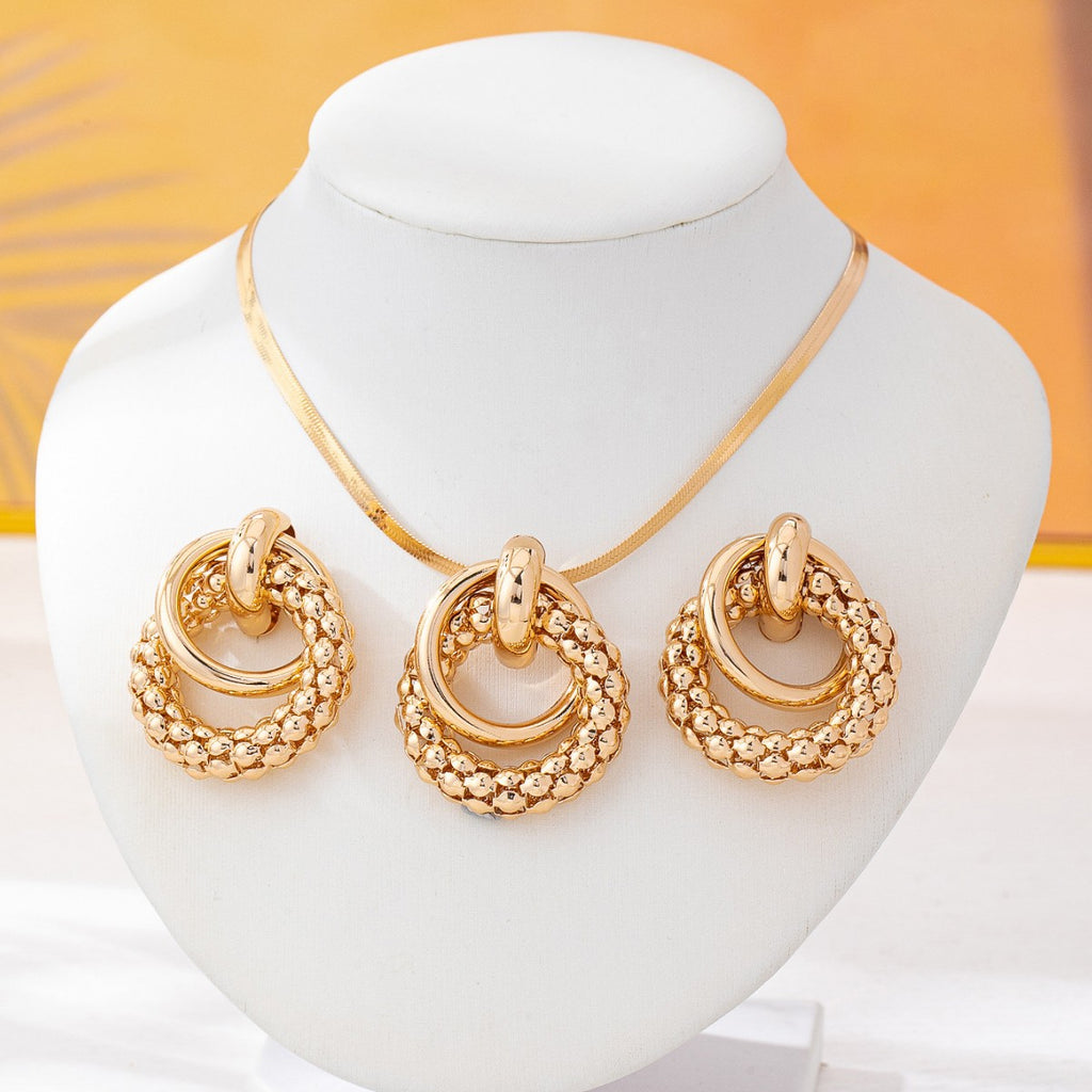 Gold Snake Chain Necklace Earrings