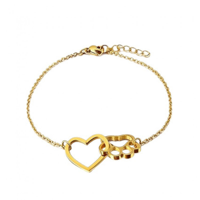 Cat Claw Heart Pendant Bracelet