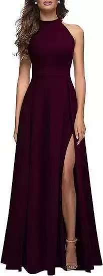 Womens Halter Neck Evening Dress