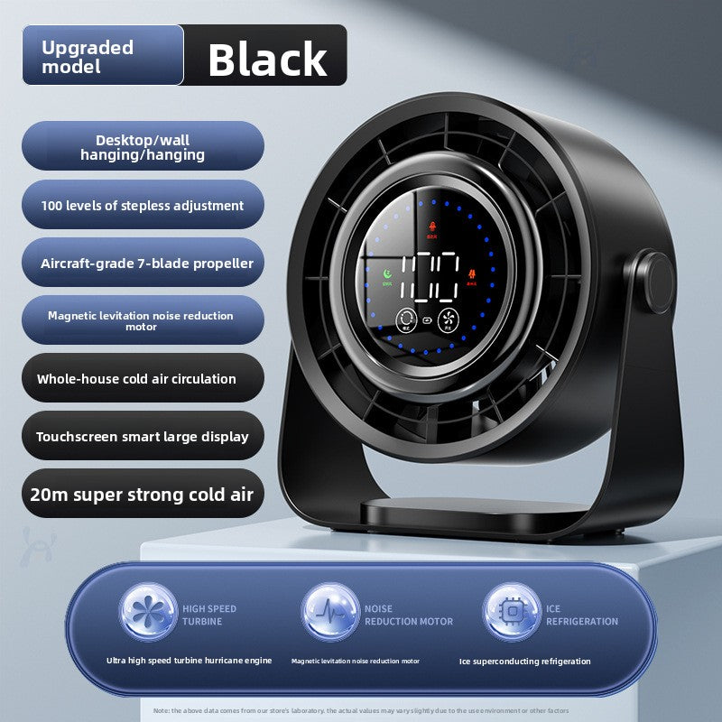 Rechargeable USB Desktop Fan with Digital Display