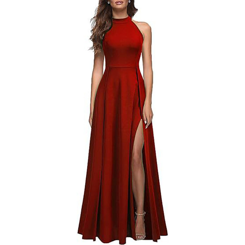 Womens Halter Neck Evening Dress