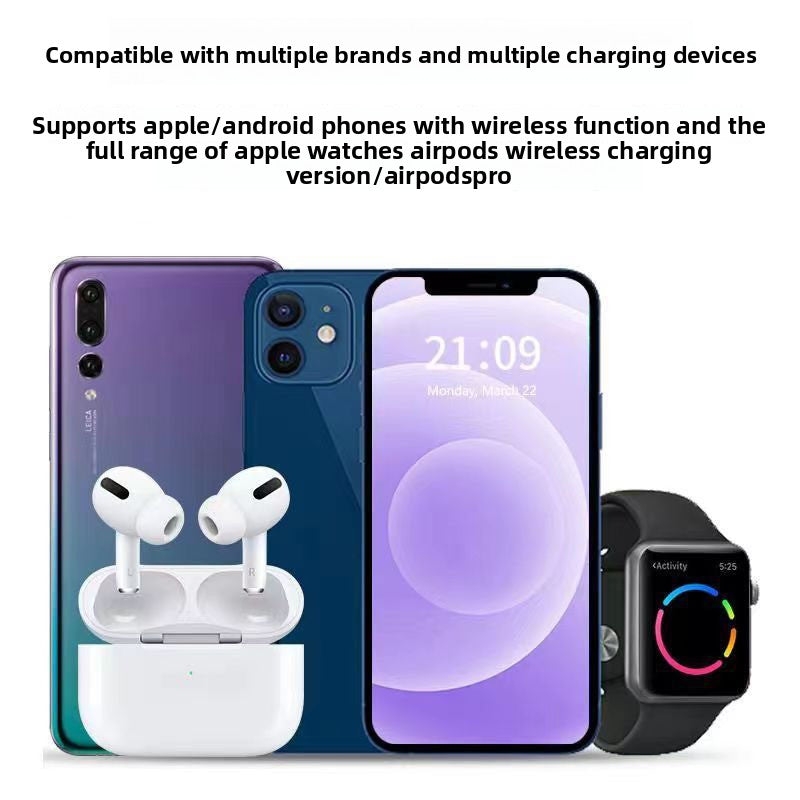 Foldable Three-in-One Wireless Charger with Ambient Light