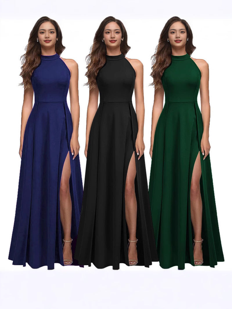 Womens Halter Neck Evening Dress