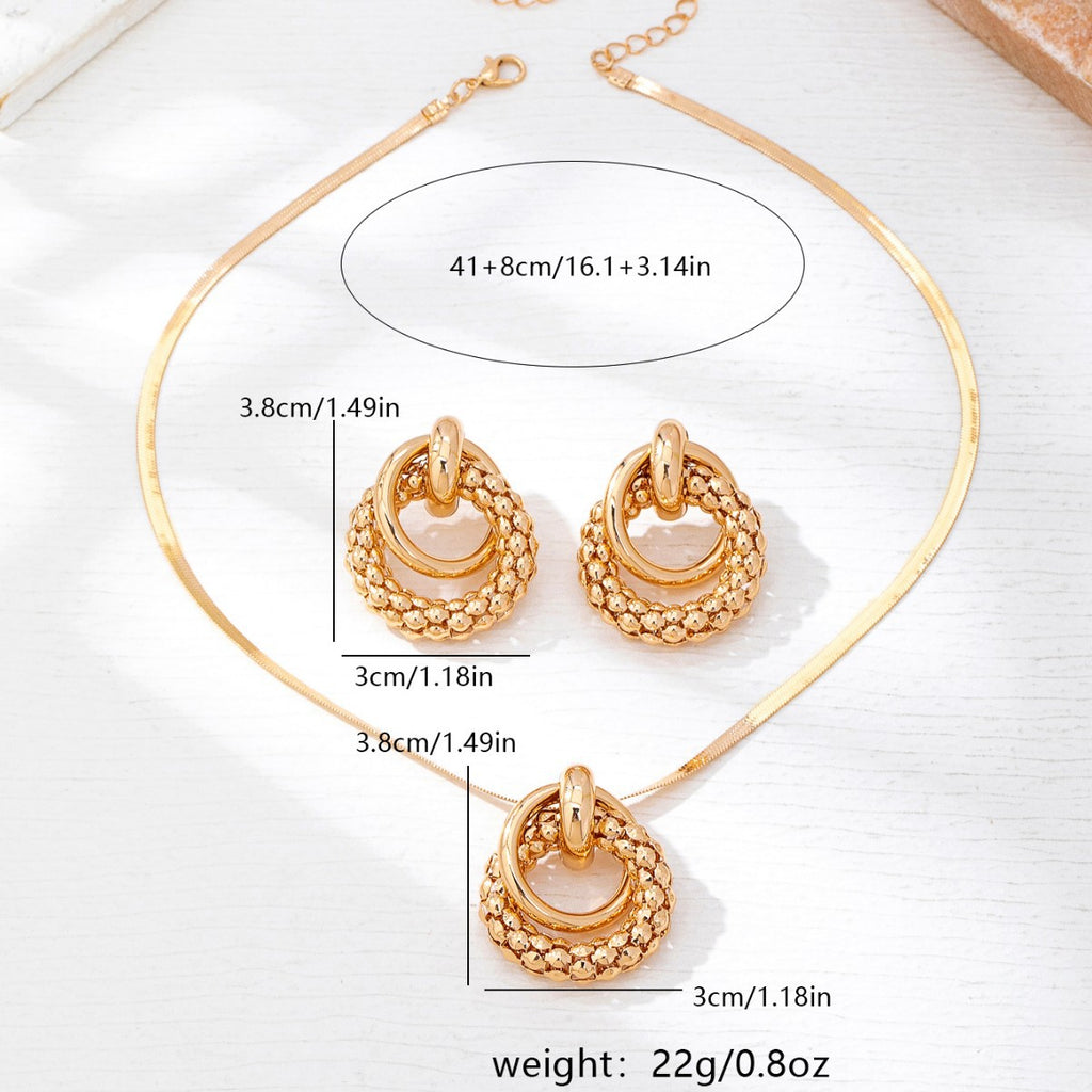 Gold Snake Chain Necklace Earrings