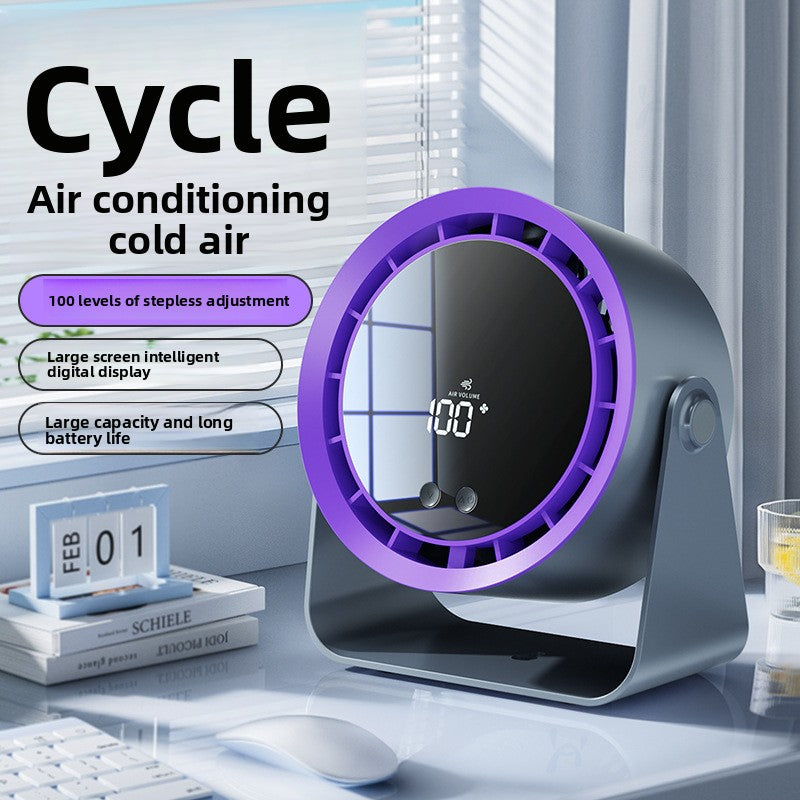 Rechargeable USB Desktop Fan with Digital Display