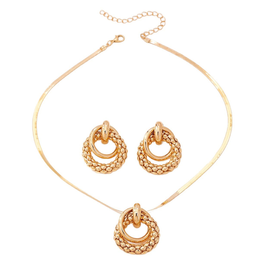 Gold Snake Chain Necklace Earrings