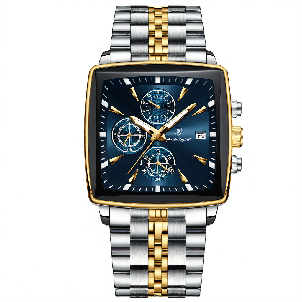 Multifunctional business square men's watch